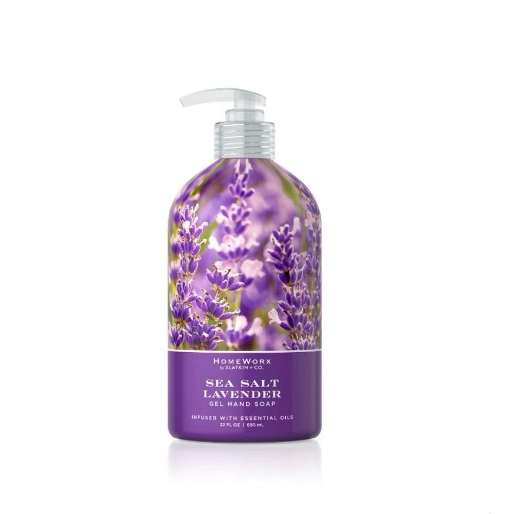 New Homeworx by Slatkin + Co. Sea Salt Lavender Gel Hand Soap 22 oz Paraben Free